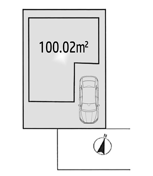 区画図:お車駐車可能スペースを確保しております。