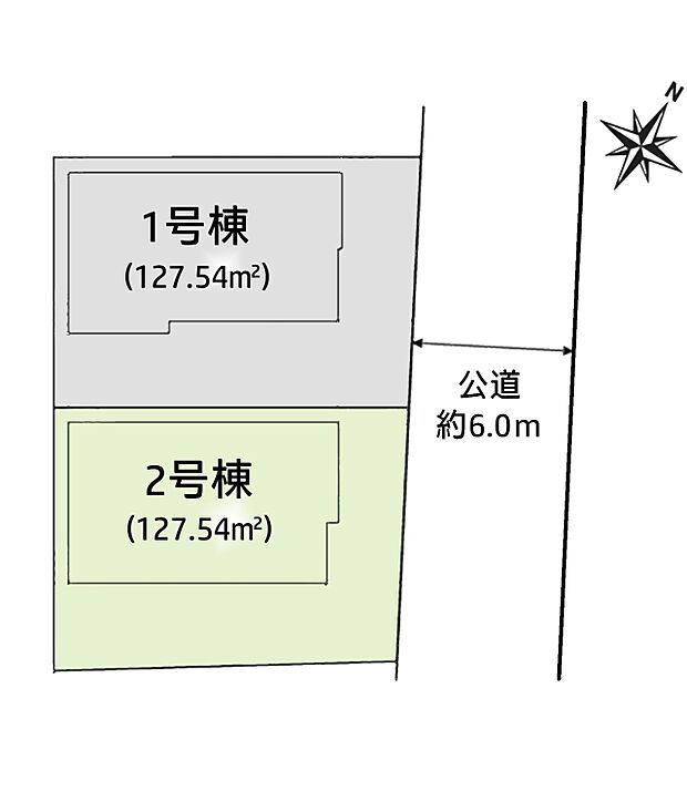 区画図:1号棟（全2棟）：徒歩圏内に保育園や公園がございます。