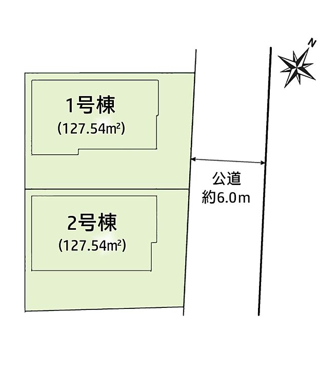 区画図:全2棟：お買い物施設も徒歩圏内に充実