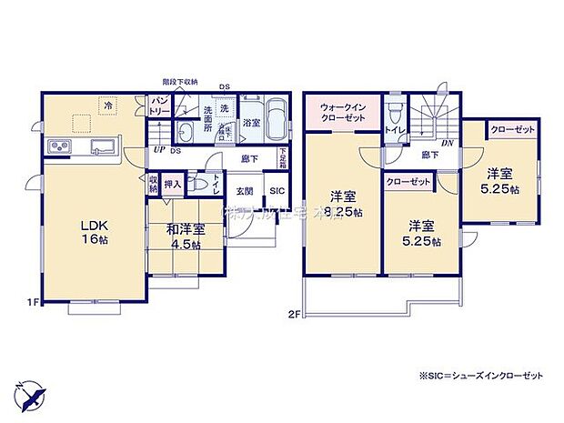 間取り5号棟:LDKゆとりのある広さ!大容量のWIC付^^