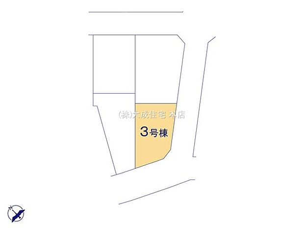 区画図:3号棟:カースペース2台分あり!(車種による)
