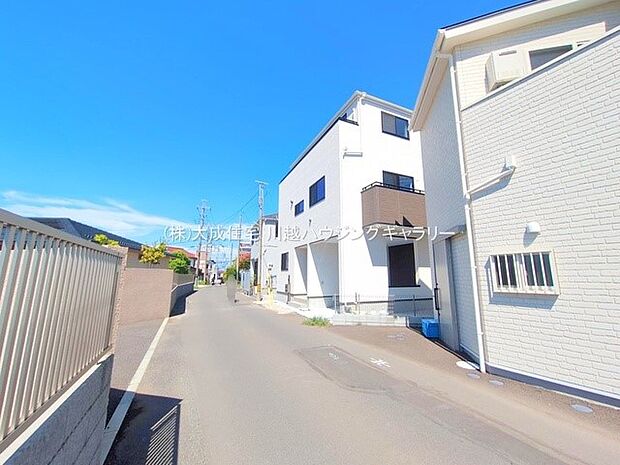 外観:1号棟：前面道路は4.5ｍございます。