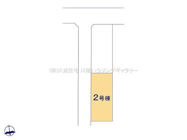 区画図:2号棟：整った区画に建ちます。