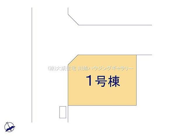 区画図:ゆとりある前面道路でお車の出し入れ楽に可能です。