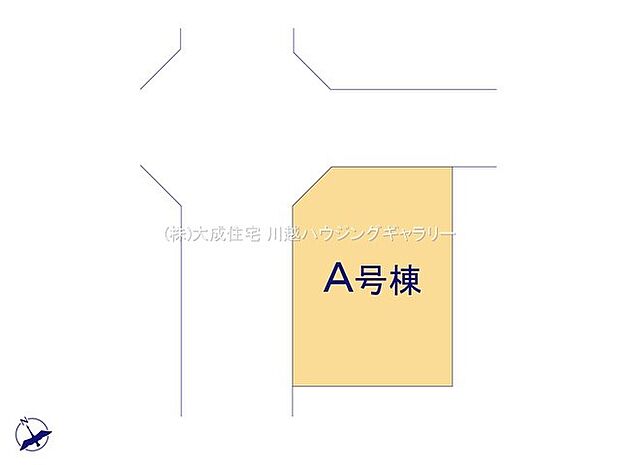 区画図:ゆとりある前面道路でお車の出し入れ楽に可能です。