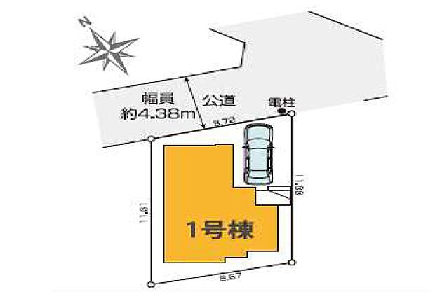 区画図:カースペース1台分ございます！
