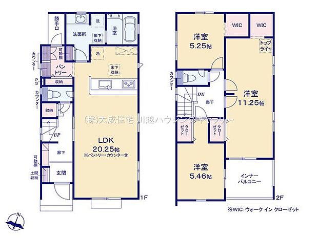 間取り3号棟：急な雨が降っても安心なインナーバルコニー。