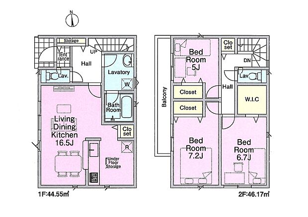 間取りＬＤＫ16．5帖！家具を置いてもゆとりございます！