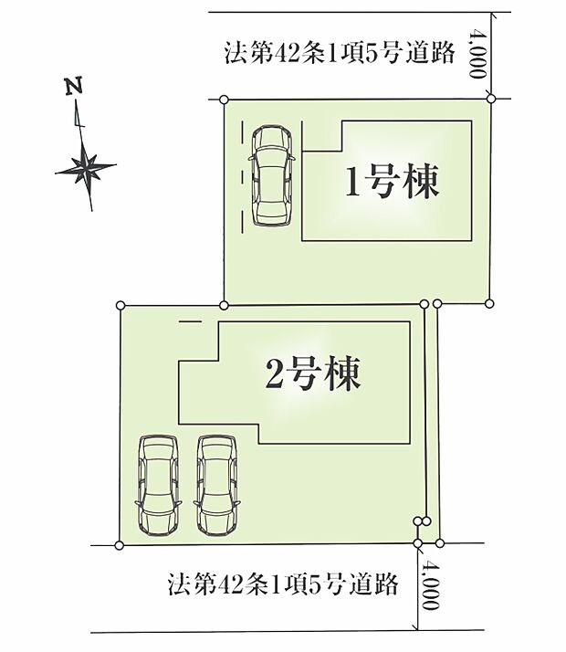 区画図:全2棟:商業施設や教育施設が徒歩圏内に充実しております。