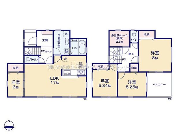 間取り全居室2面窓で採光・換気対策良好。