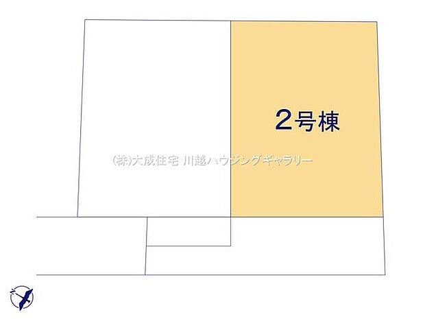区画図:2号棟：ゆとりある駐車スペースを確保しており、お車での来客があった際も安心です。