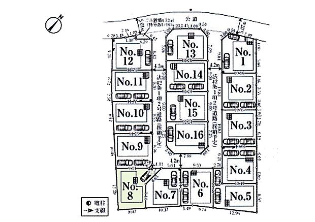 区画図:8号棟:カースペース1台分ございます!