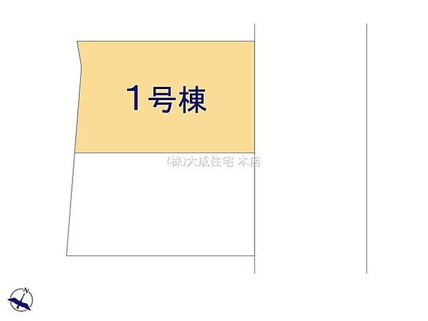 区画図:1号棟:カースペース2台分あり!(車種による)