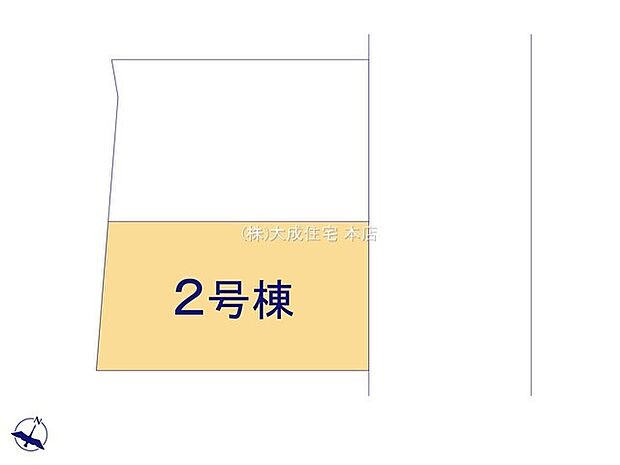 区画図:2号棟:カースペース2台分あり!(車種による)