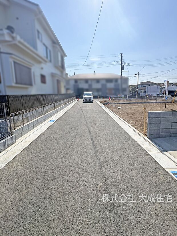 外観:前面道路は4.5mです。 2区画:現地写真2026.3.9撮影