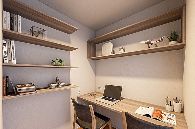 内装:選べる4つのプラン:家族の気配を感じながらも集中できる、ちょうどいい距離感のワークエリア。