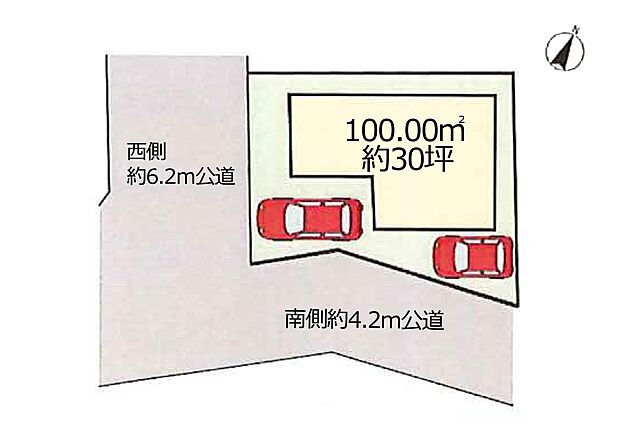 区画図:カースペース2台分ございます！