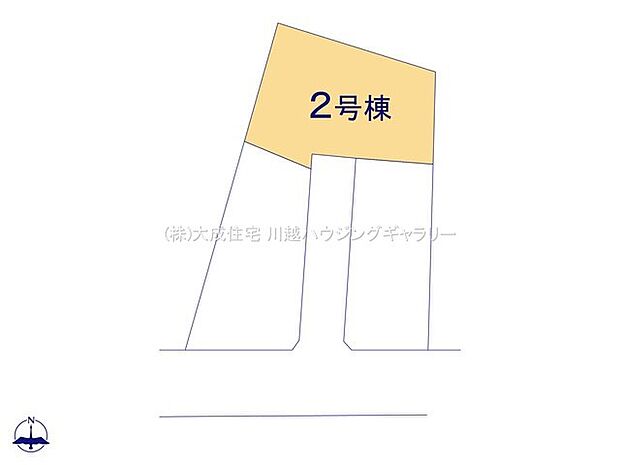 区画図:2号棟:南側道路からの陽ざしを取り込む事が出来ます。