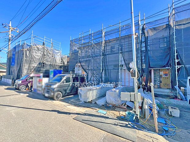 外観:2号棟：日当たり・風通し良好！　現地写真2026.1.12撮影