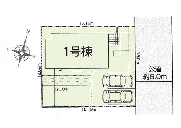 区画図:カースペース2台分あり!(車種による)