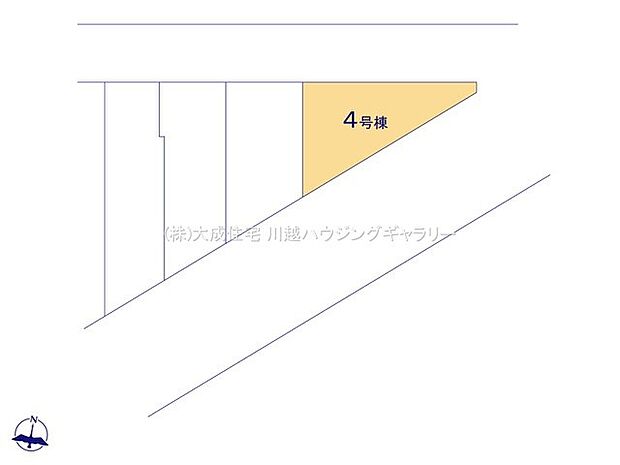 区画図:4号棟:商業施設まで徒歩圏内で便利な立地。