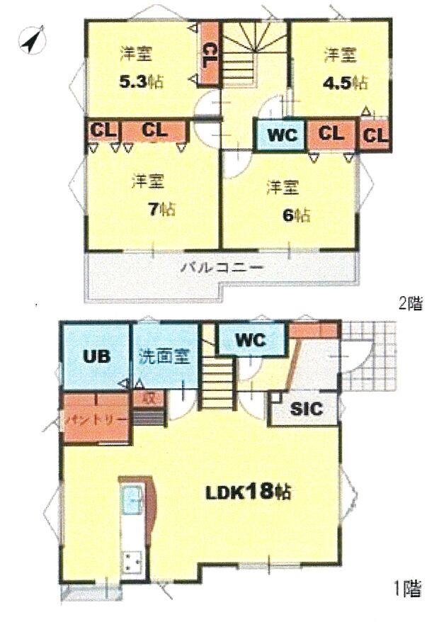 間取りLDKゆとりのある広さ!収納スペース充実です!