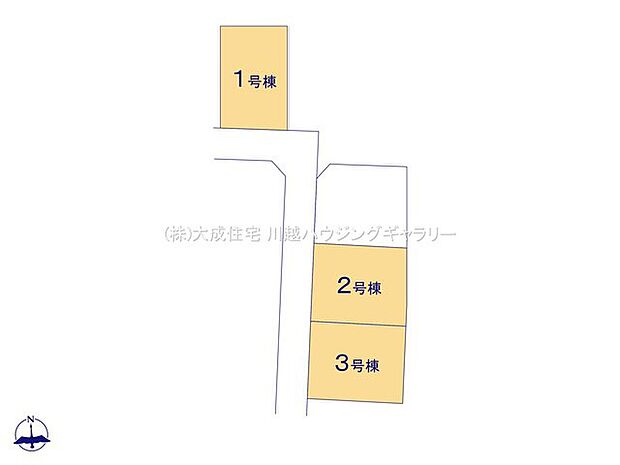 区画図:全3棟:商業施設や交通機関へのアクセスも良好な立地。