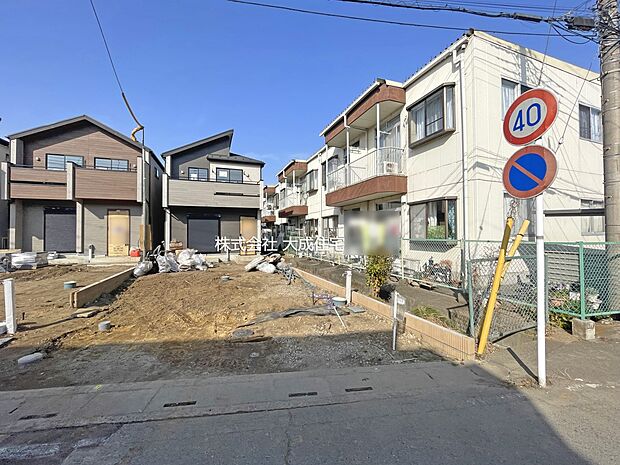 外観:1号棟：日当たり・風通し良好　現地写真2026.1.19撮影