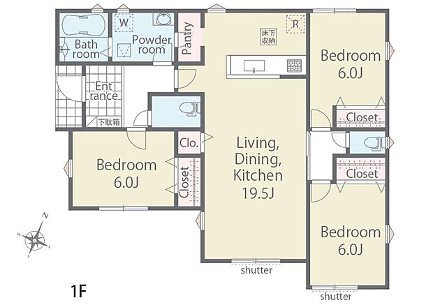 間取りLDKゆとりのある広さ!収納スペース充実です^^