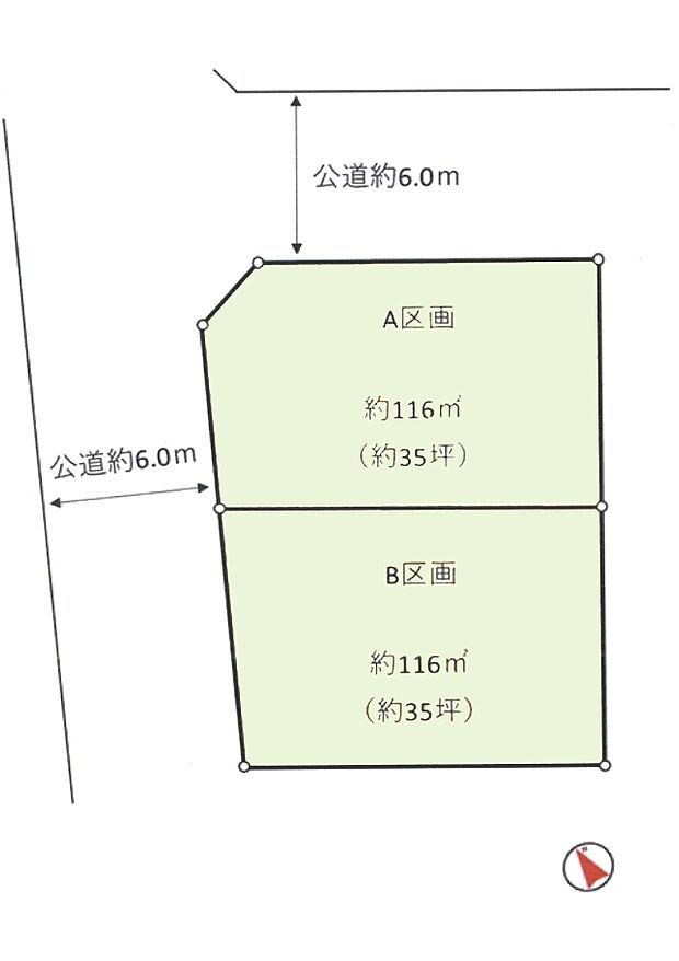 区画図:全2棟:落ち着きのある閑静な住宅街です^^