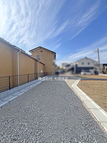 外観:道路。4ｍ公道・協定道路。　C区画：現地写真2026.2.6撮影