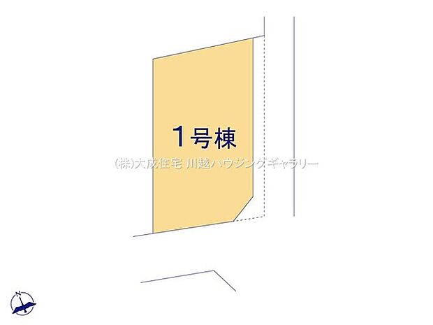 区画図:角地の為、暖かい陽ざしや心地よい風を取り込むことが出来ます。