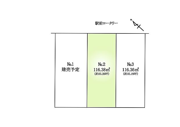 区画図:1区画:光熱費を抑えられる人気の都市ガスエリア!