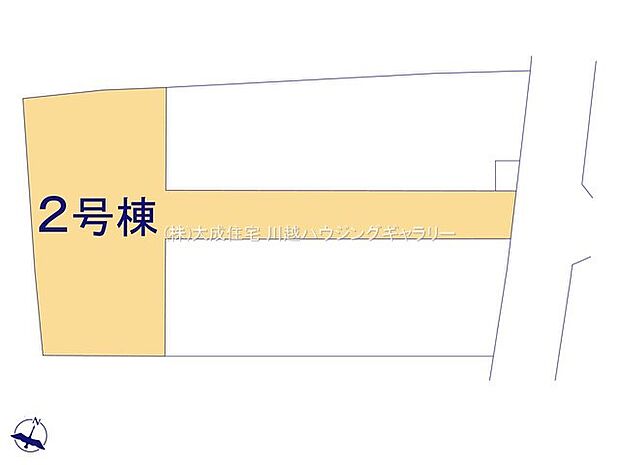 区画図:2号棟:お子様の飛び出し防止にも繋がる区画です。