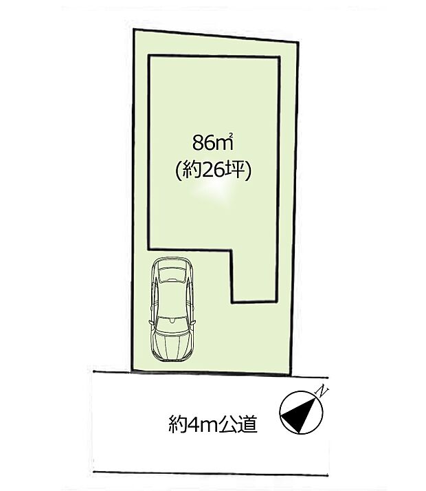 区画図:南東向きのお住まいで暖かい陽ざしを室内に取り込めます。
