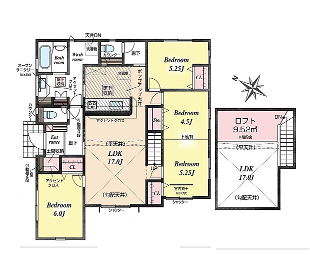 間取りライフスタイルに合わせて活用可能なロフトがございます。