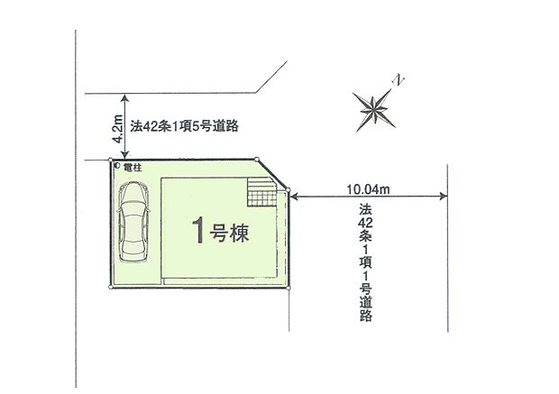 区画図:カースペース1台分あり!(車種による)