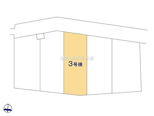 区画図:3号棟:カースペース2台分あり!(車種による)