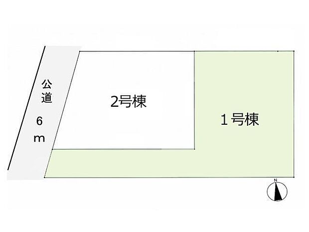 区画図:1号棟:日当たり・風通し良好です^^
