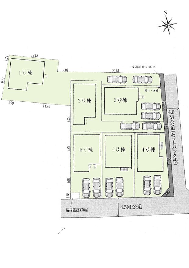 区画図:全6棟:落ち着きのある閑静な住宅街です^^