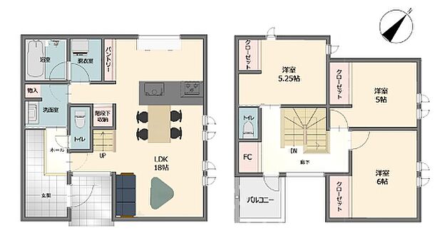 間取りプラン例:No.4 土地建物価格4232万円、建物面積92.56m2