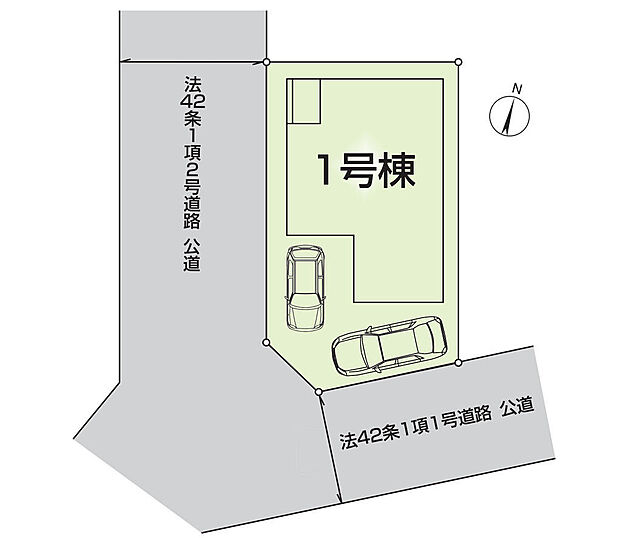 角地の為、お車の出し入れも楽々可能です。
