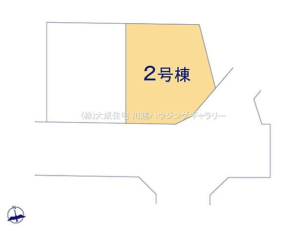 No.2区画図:2面道路に面した区画です。