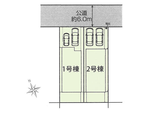 全2棟:カースペース2台分あり!(車種による)