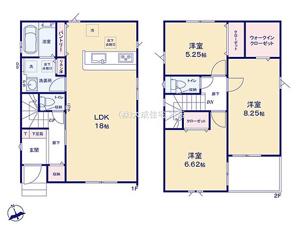No.3:8.25帖の広々主寝室&WIC付き!開放的な18帖LDKで快適に暮らせる邸宅