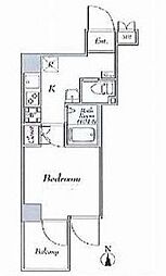 クレイシア西蒲田 6階1Kの間取り