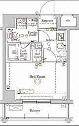 ラフィスタ川崎大師II 5階1Kの間取り