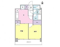 クオーレイナバ 3階2Kの間取り