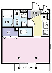 メルモ 1階1Kの間取り