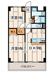 メゾンフローレ 3階2DKの間取り